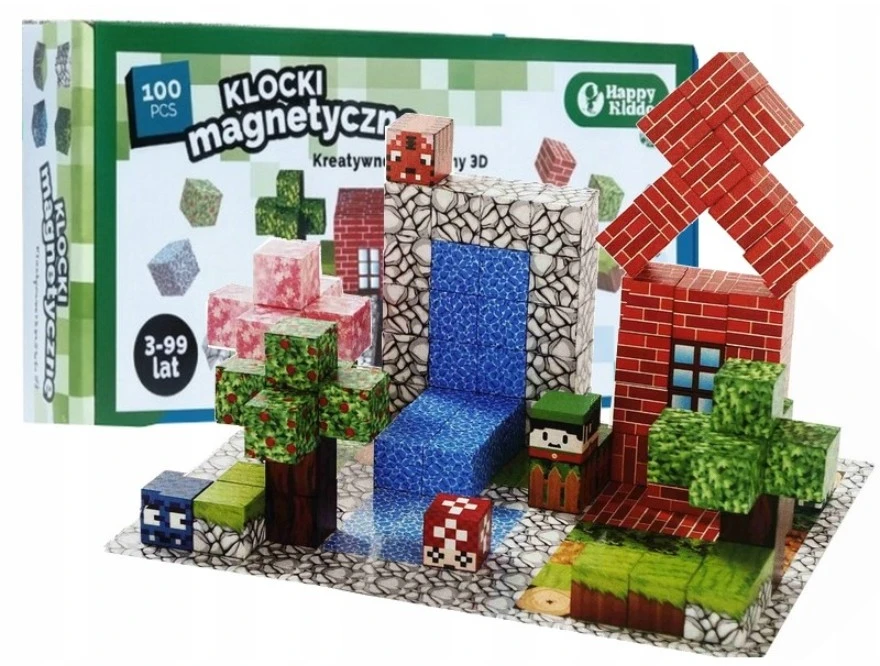 HAPPY KIDDO MAGNETIC Blocks 100 vienetų 3D statybinis rinkinys +3 metai 5305