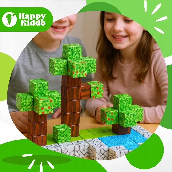 HAPPY KIDDO MAGNETIC Blocks 100 vienetų 3D statybinis rinkinys +3 metai 5305