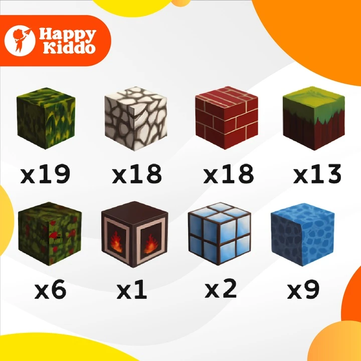 HAPPY KIDDO MAGNETIC Blocks 100 vienetų 3D statybinis rinkinys +3 metai 5305