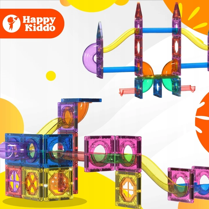 HAPPY KIDDO MAGNETIC BOCKS 100 vienetų 3D statybinis rinkinys +3 metai 5304