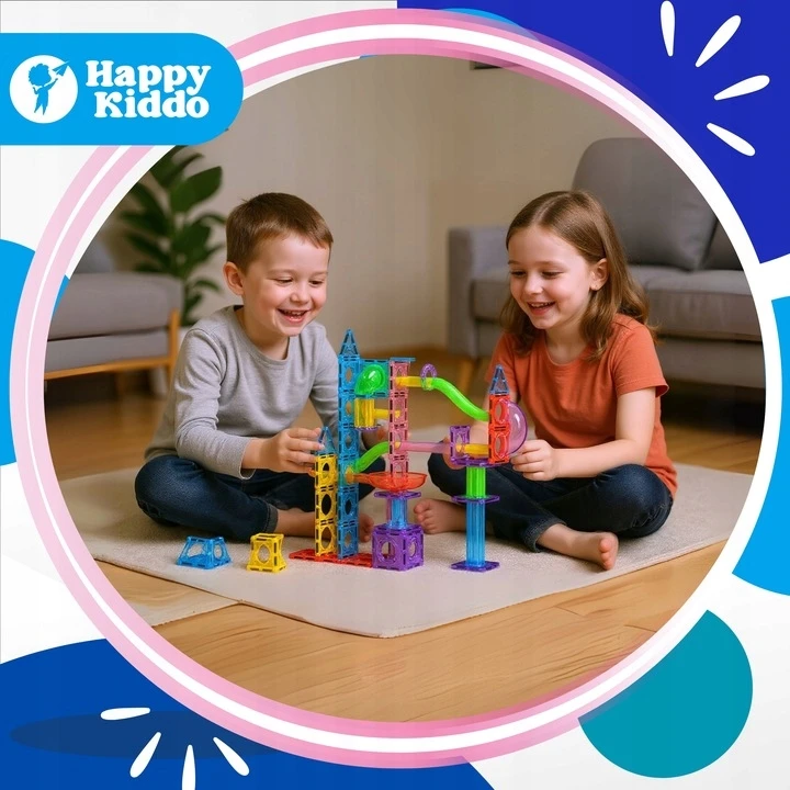 HAPPY KIDDO MAGNETIC BOCKS 100 vienetų 3D statybinis rinkinys +3 metai 5304