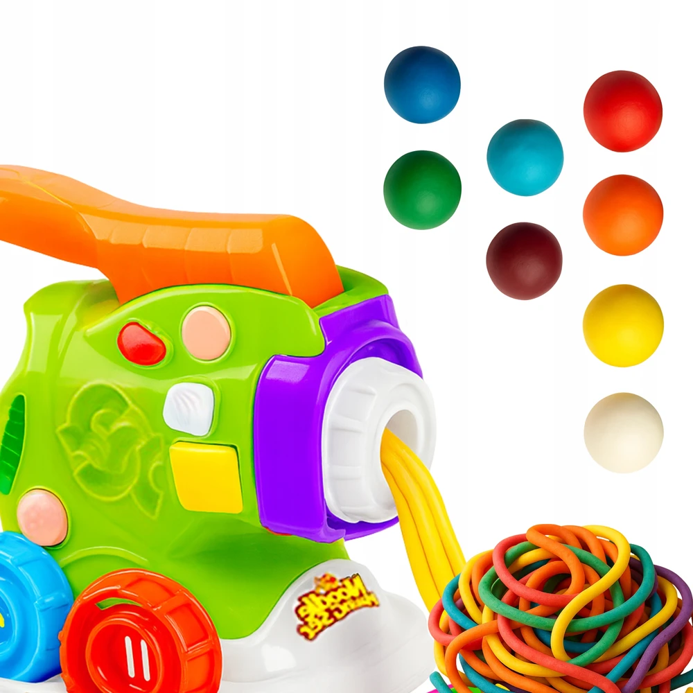 Happy Kiddo Žaidimo tešlos makaronų mašinos tešlos plastilino kūrybinis rinkinys 18 viename