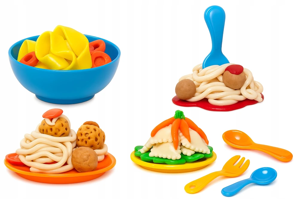 Happy Kiddo Žaidimo tešlos makaronų mašinos tešlos plastilino kūrybinis rinkinys 18 viename