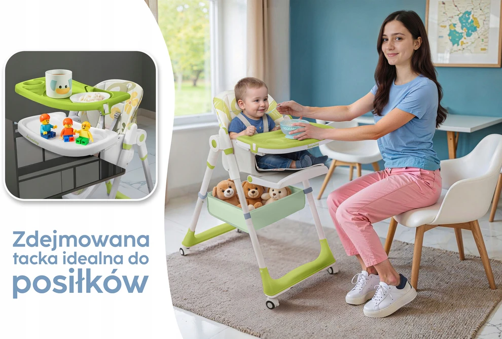 Harmony DIDELĖ SULANKSTAMA MAITINIMO KĖDĖ 5IN1 SU NULEIDIMO FUNKCIJA ALYVŲ
