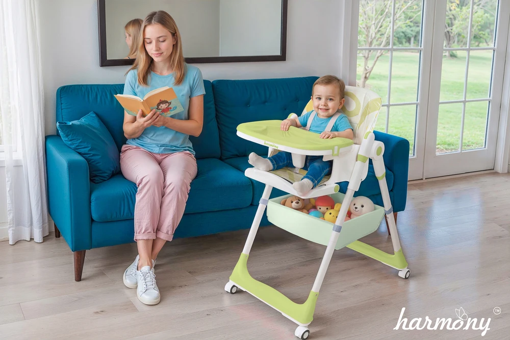 Harmony DIDELĖ SULANKSTAMA MAITINIMO KĖDĖ 5IN1 SU NULEIDIMO FUNKCIJA ALYVŲ