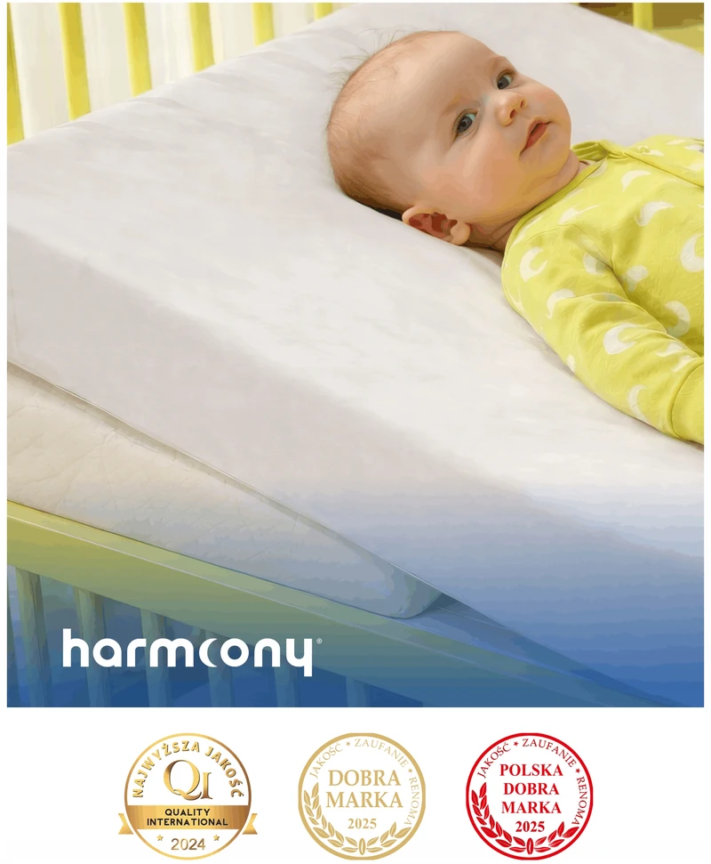 Harmoony Pleištinė pagalvė lovelei 120x60 nuo refliukso kūdikiams po čiužiniu