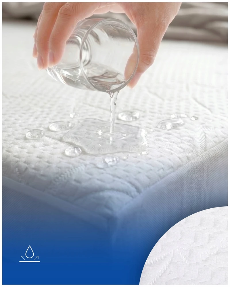 Harmoony Vandeniui atsparus čiužinio užvalkalas 90x190 cm, bambukinis
