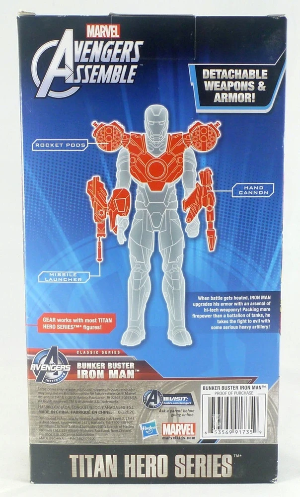 HASBRO LARGE FIGURE IRON MAN BUSTER + SHOOTING LAUNCHER TITAN HERO serija