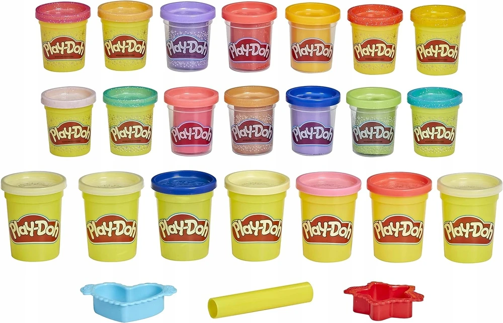 Hasbro Glitter Play-Doh 21 Colors + FeMki ZA5120