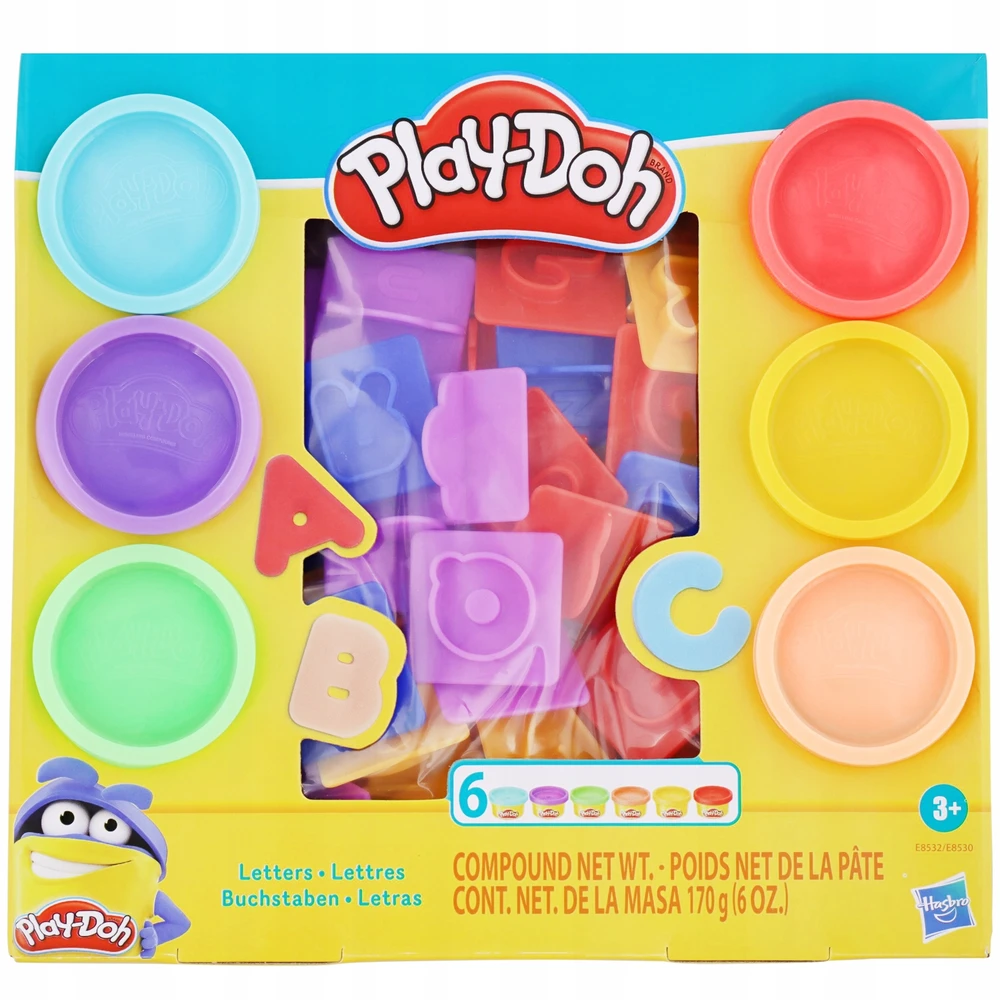 Hasbro PLAY DOH CASTRY GEOMETRIC FIGURES 6 VAMZDŽIŲ DOVANA DIDELIAM VAIKAMS