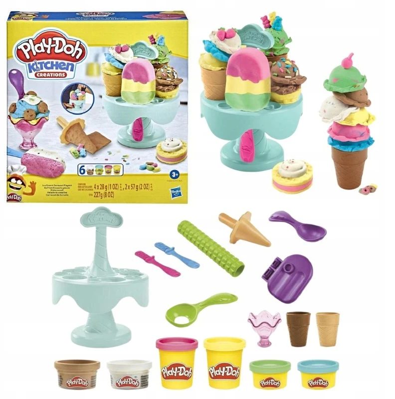 Hasbro PLAY-DOH CASTRY RINKINYS LEDAI LEDAI PLAY PASTE VAMZTELIŲ PRIEDAI