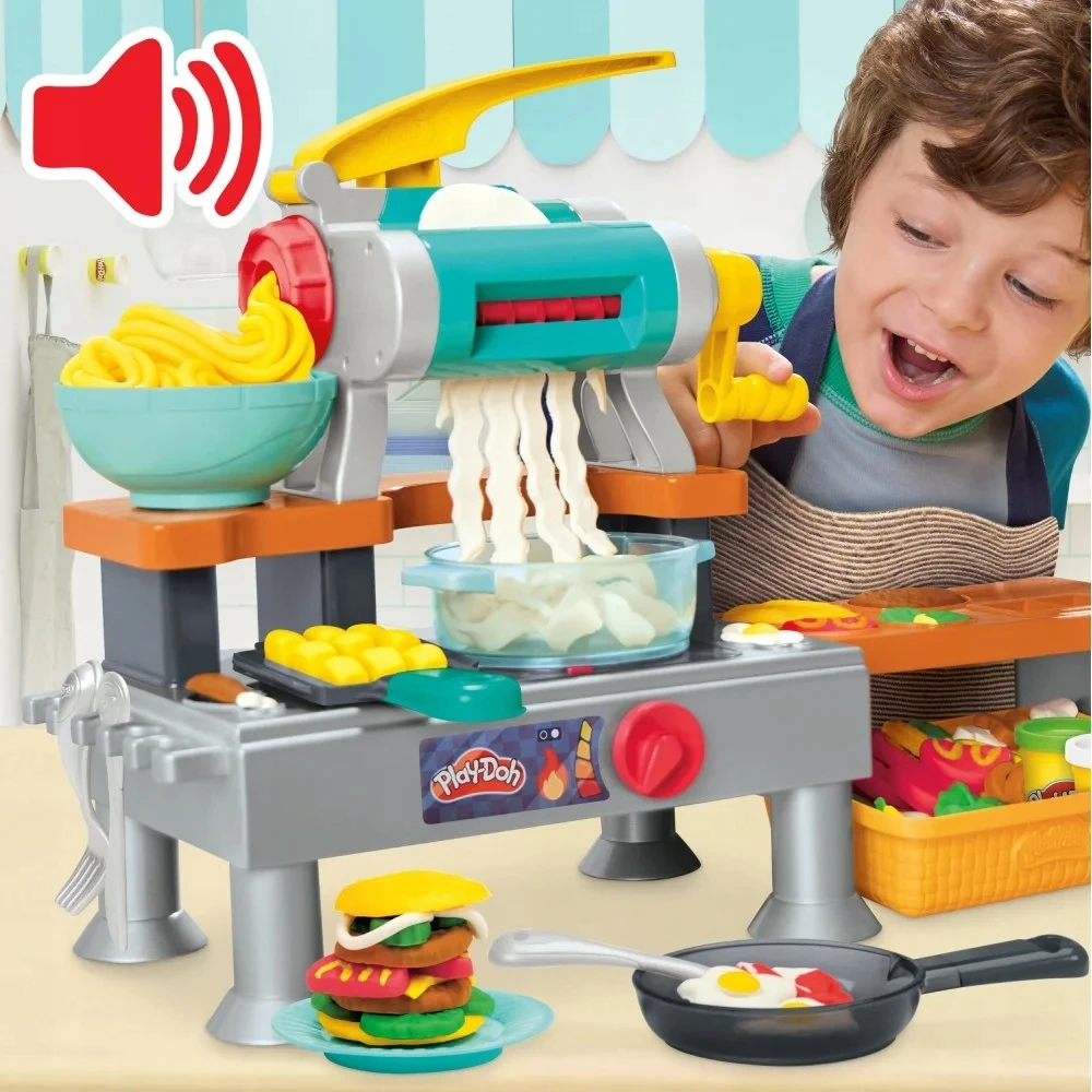Kūrybinis plastilino rinkinys Play-Doh „Super virtuvė“, su garsais ir virtuvės priedais
