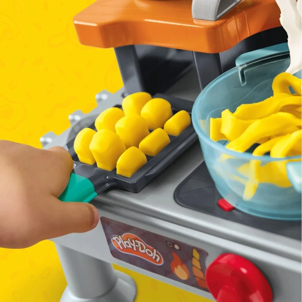Kūrybinis plastilino rinkinys Play-Doh „Super virtuvė“, su garsais ir virtuvės priedais