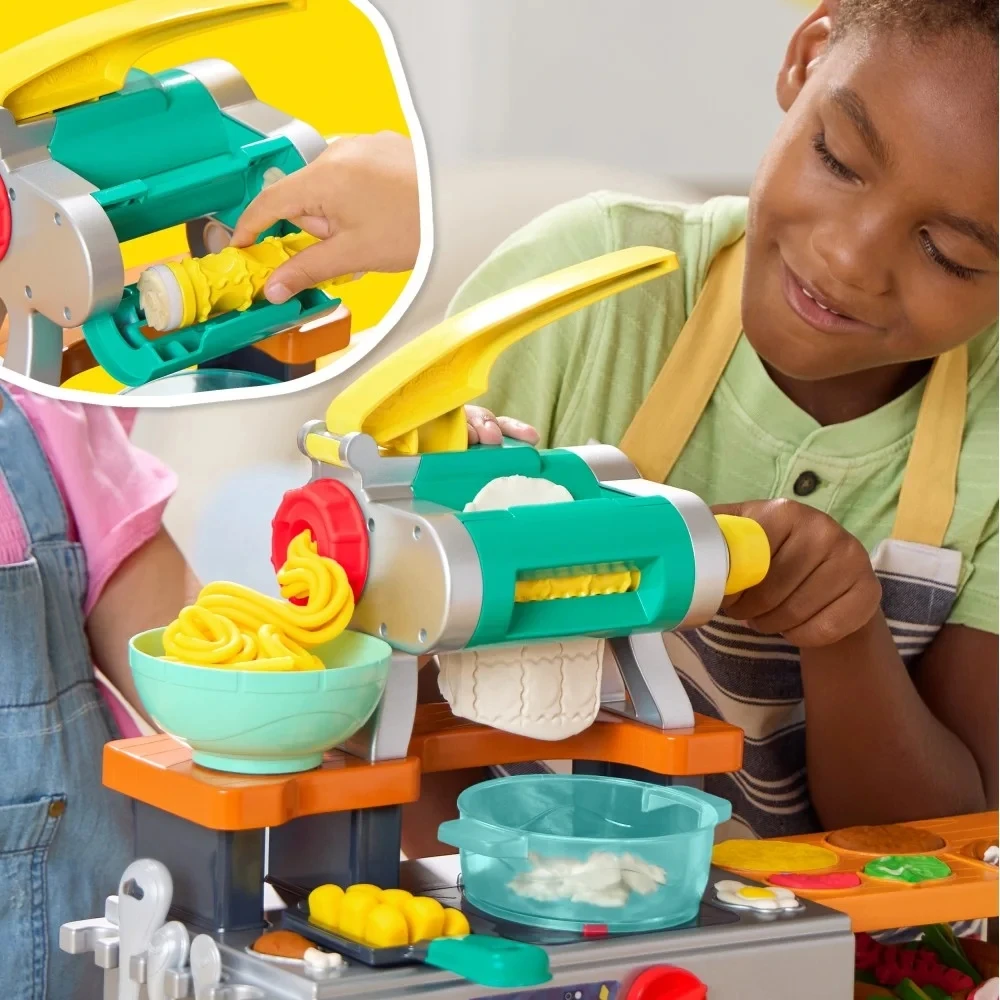 Kūrybinis plastilino rinkinys Play-Doh „Super virtuvė“, su garsais ir virtuvės priedais