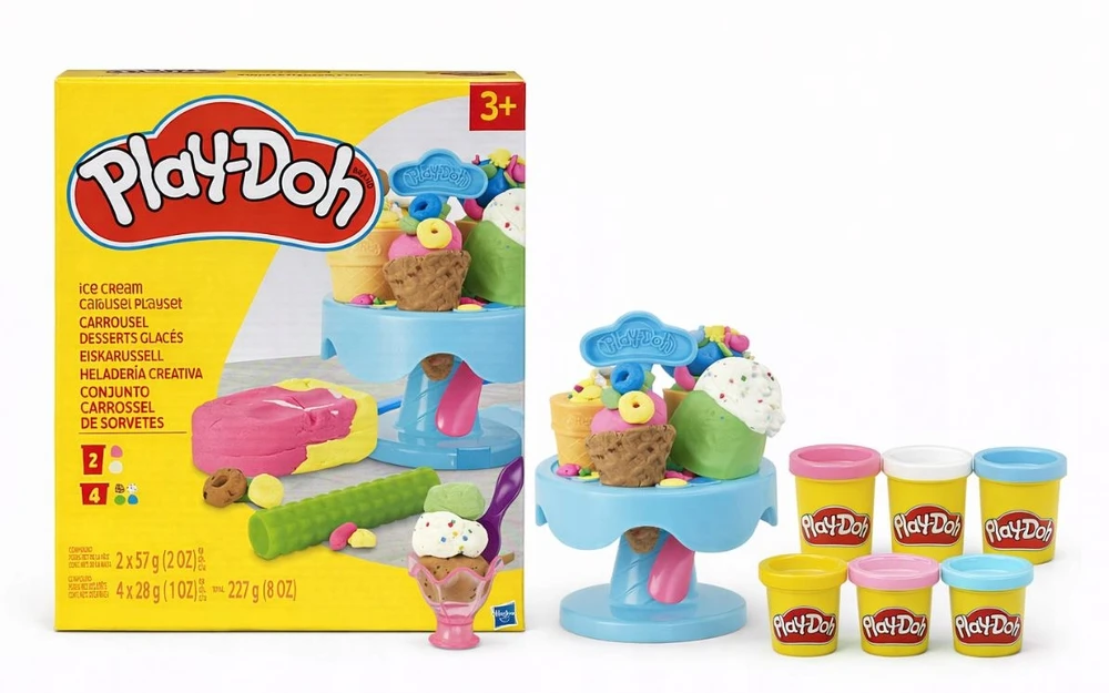 „Hasbro PLAY-DOH“ LEDŲ KARUSELĖ – LEDŲ KARUSELĖ 6 vamzdeliai