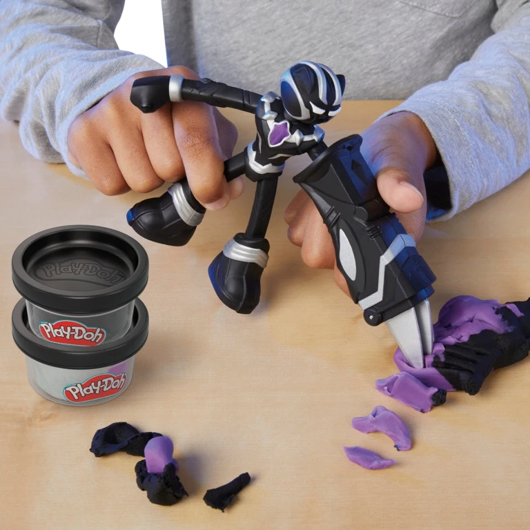 Hasbro Play-doh Marvel Juodas Panther rinkinys su figūrėle, 2 spalvos