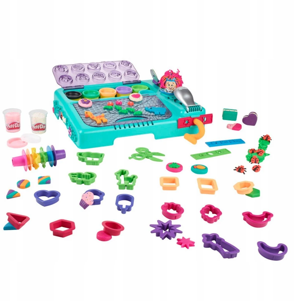 Hasbro PLAY-DOH Play tešlos rinkinys SUPER WORKSHOP Priedai 10 vamzdelių Play tešlos F3638