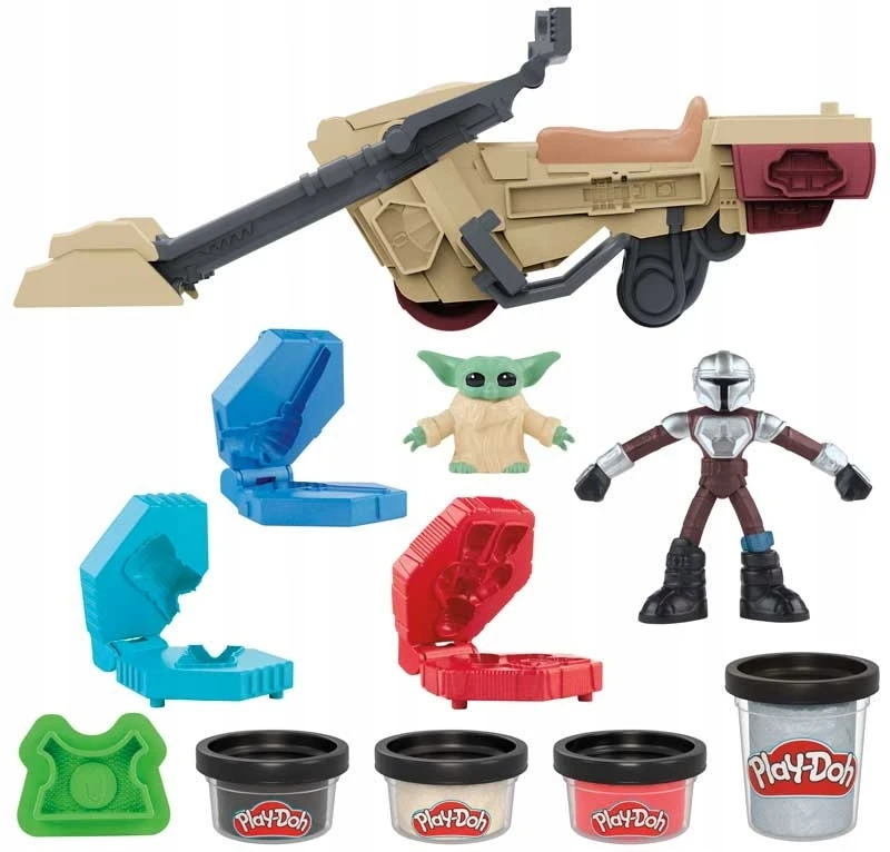Hasbro Play-Doh STAR WARS FIGURINES ŽVAIGŽDŽIŲ KARAI MANDALORAS GROGU Yoda