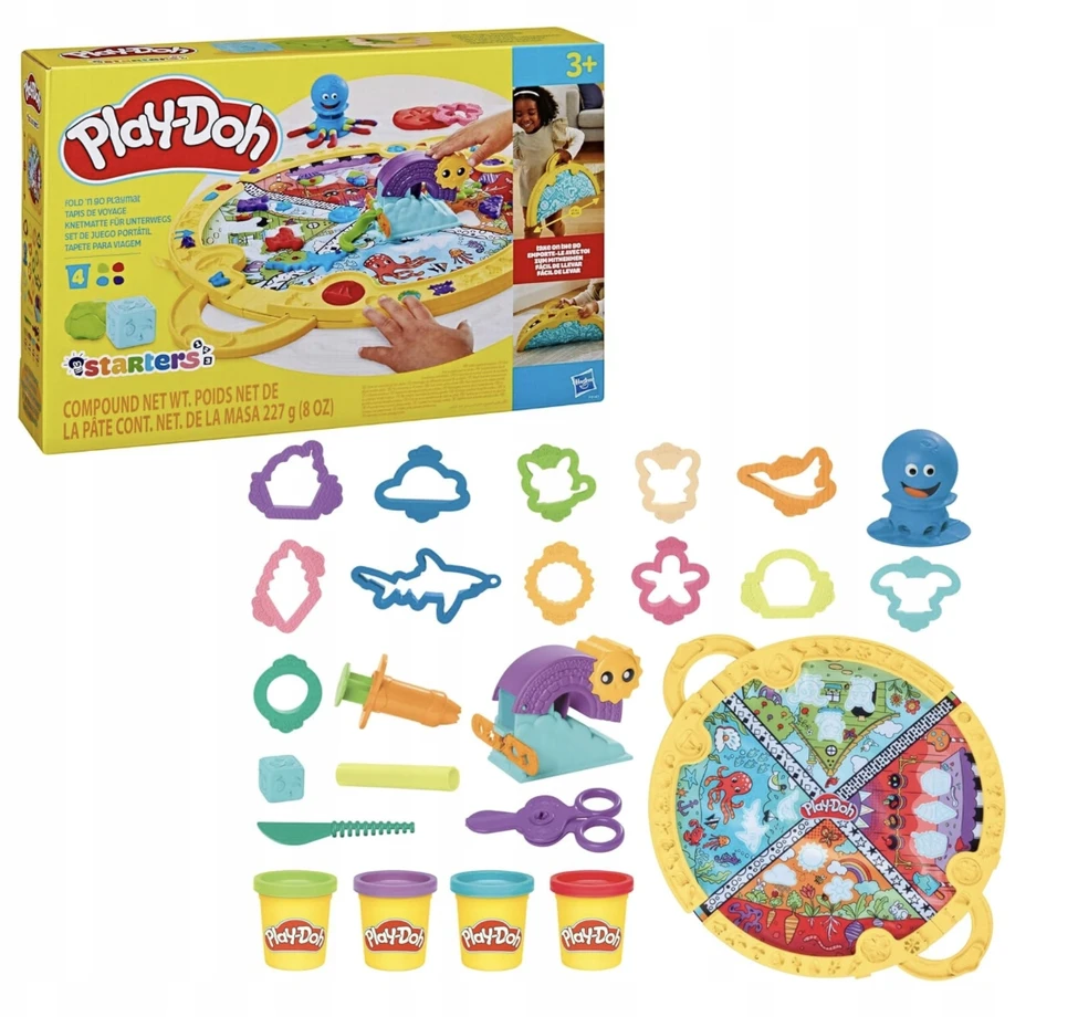 Hasbro Play-Doh Starter Set Sulankstomas nešiojamas žaidimų tešlos kilimėlis