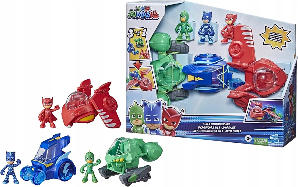 Hasbro PJ MASKS transporto priemonių rinkinys 3in1 Combiner Jet, F21195L0