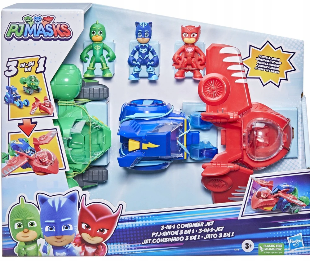 Hasbro PJ MASKS transporto priemonių rinkinys 3in1 Combiner Jet, F21195L0