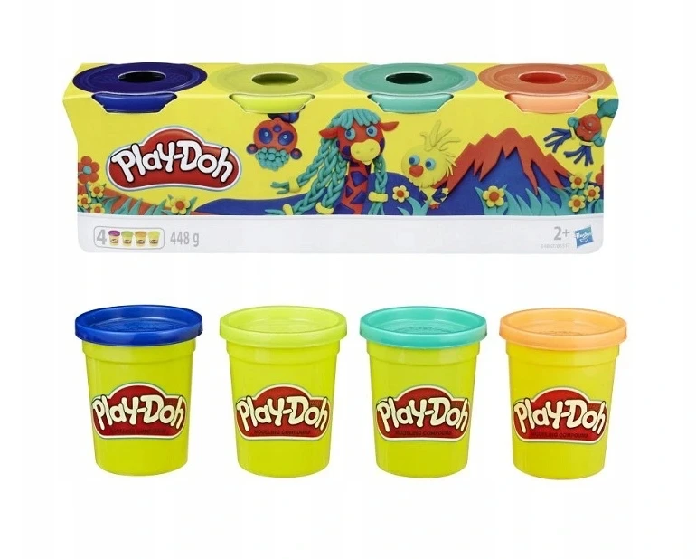 „Play-doh“ vamzdis 4 pakuotės laukinės spalvos