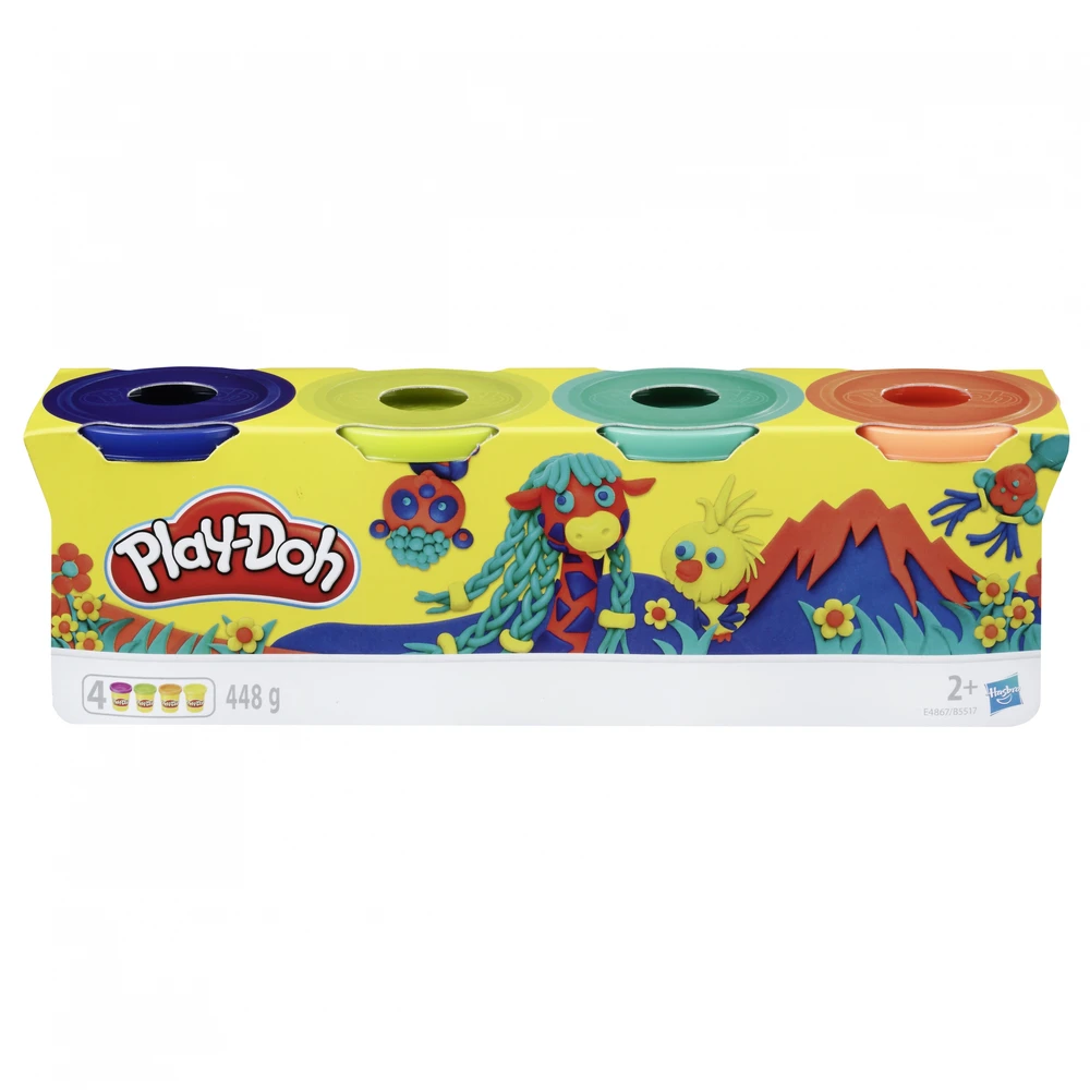 „Play-doh“ vamzdis 4 pakuotės laukinės spalvos