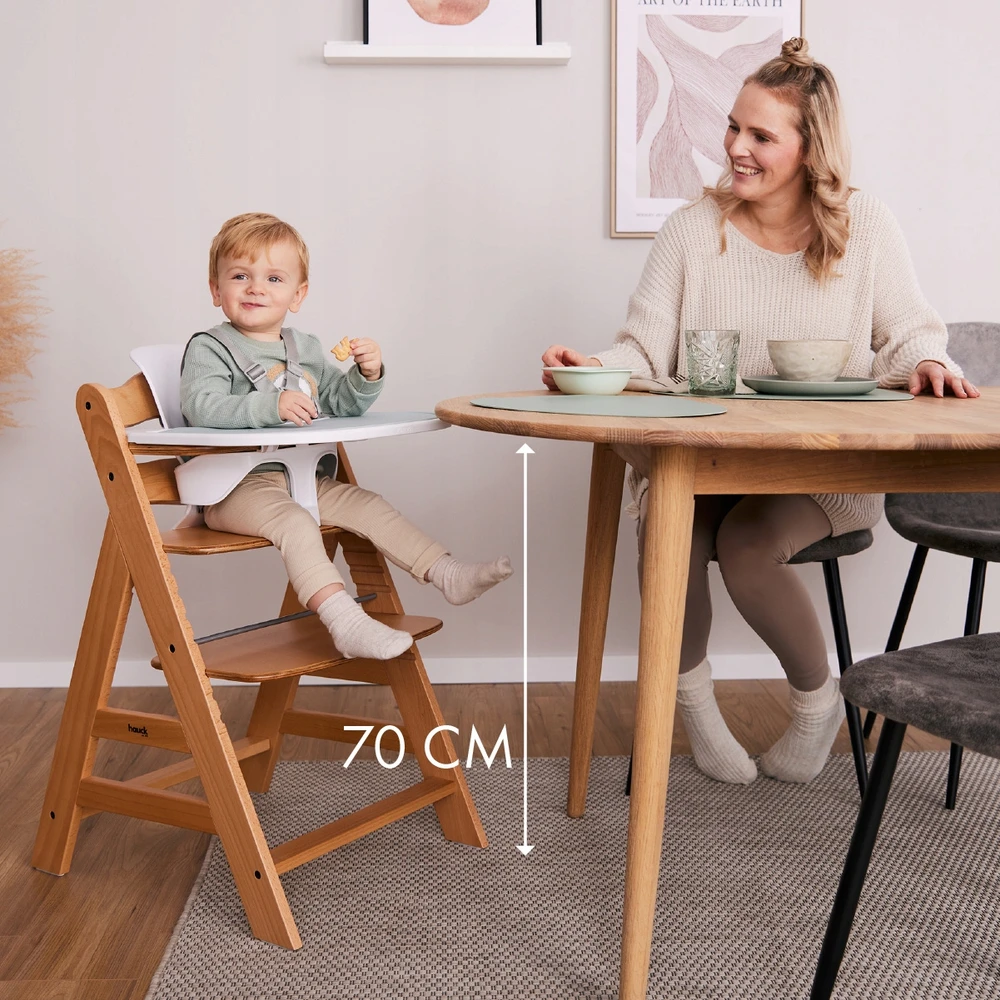 Hauck Alpha +B medinė maitinimo kėdutė, reguliuojama, tvirta galvos juosta
