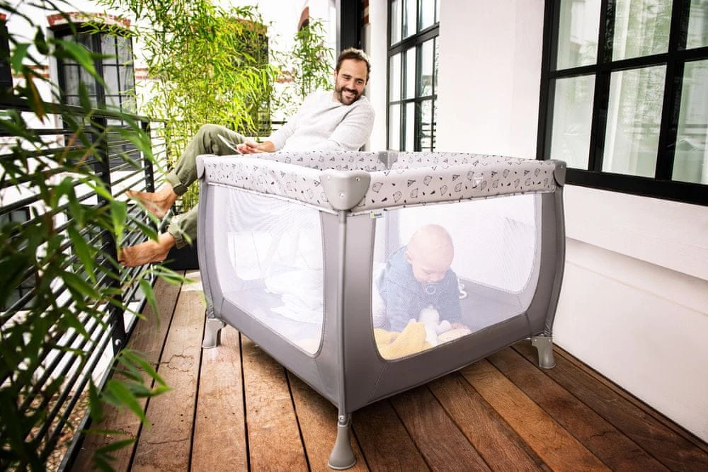 Nascita HAUCK lovelė - maniežas SLEEP N PLAY SQ, nordic pilkas