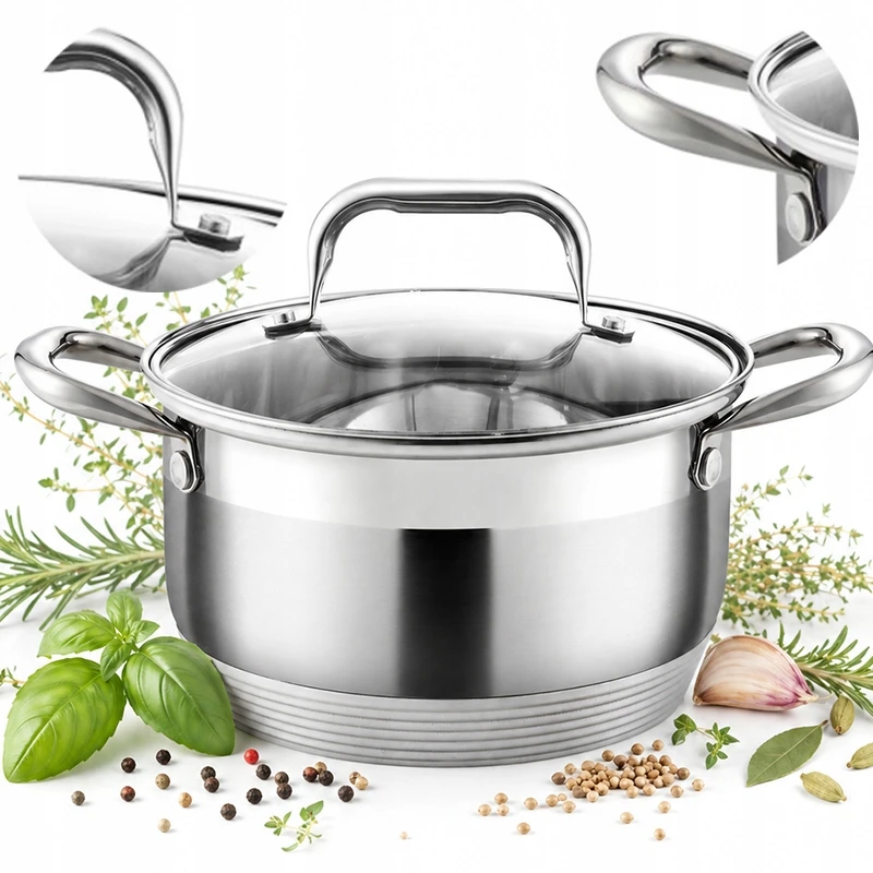Hauspremium PUODAI INDUKCINIS Plieninis puodas 6.1L 24CM TRADITIONAL su dujiniu dangteliu