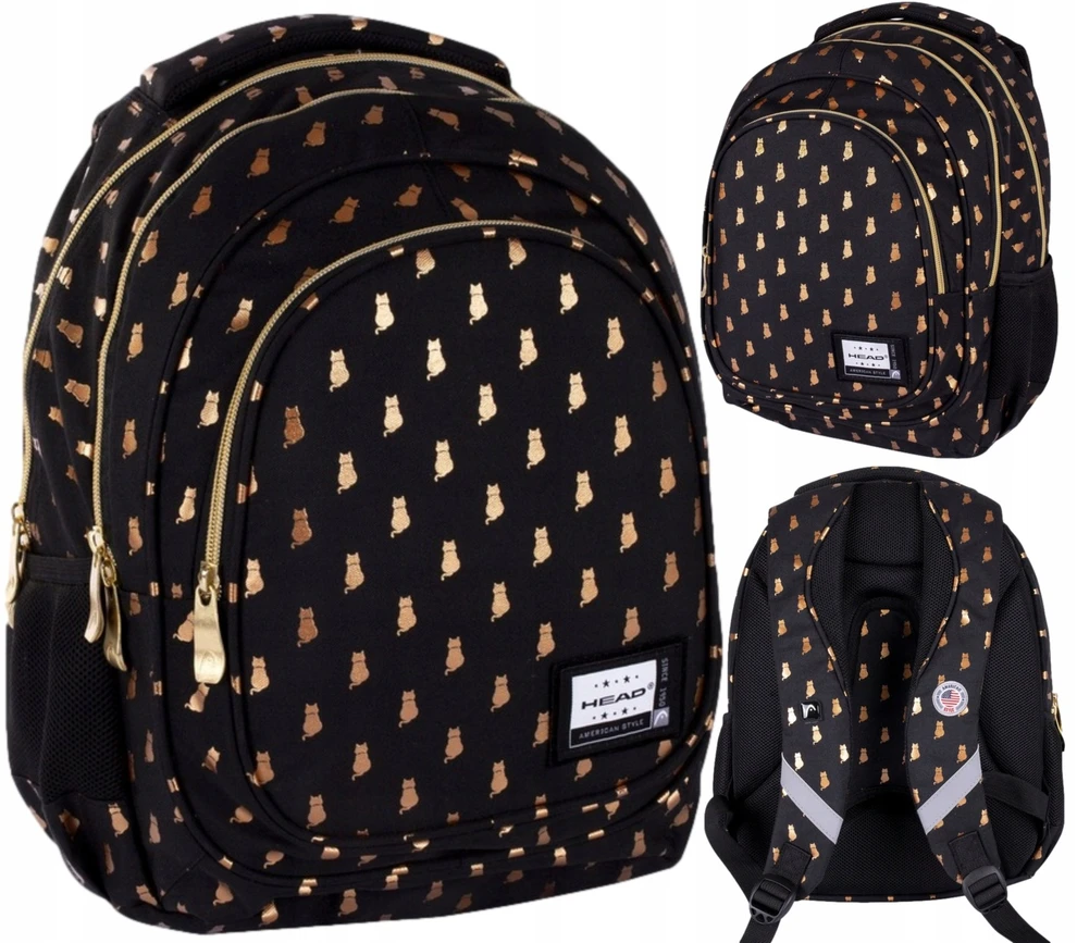 HEAD AB330 Golden Kitty ASTRA mokyklinė kuprinė - Kanceliarinės prekės ASTRA