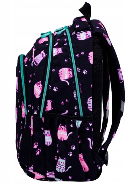 Head kuprinė mergaitėms, 3 skyrių, 27l, juoda/rožinė/multicolor