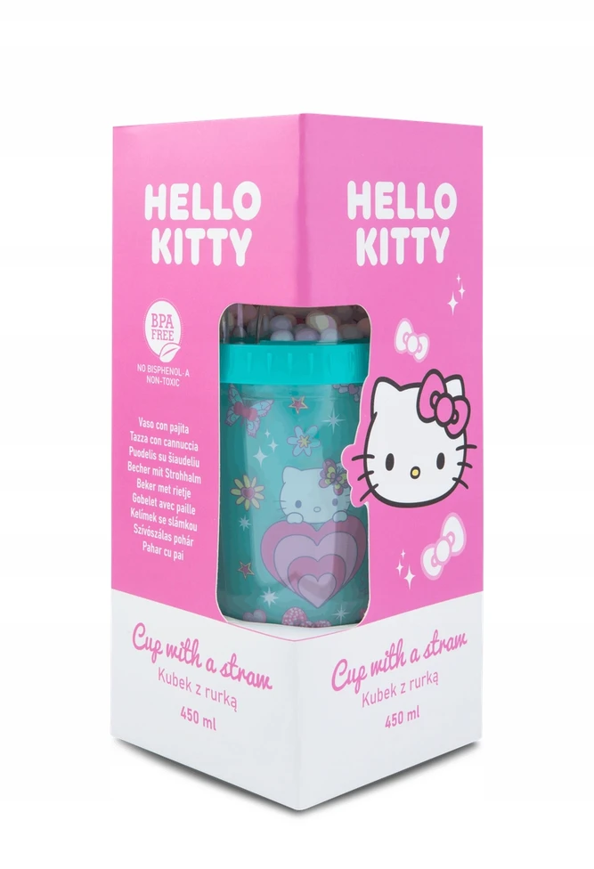 Hello Kitty Puodelis su tūbele 450 ml šviesiai mėlynas Coolpack