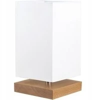 Hellux LAMPA STOŁOWA DREWNO BUKOWE SQUARE 2 E27 24CM BIEL