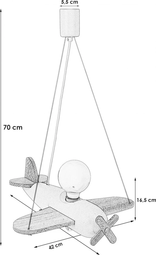 Hellux LAMPA SUFITOWA WISZĄCA ŻYRANDOL DZIECI Lėktuvas E27