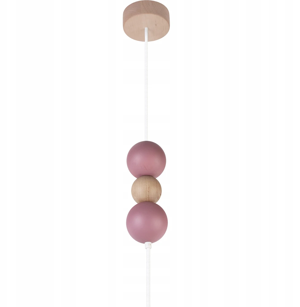 Hellux Lampa wisząca abażur kula pudrowy róż fi30cm