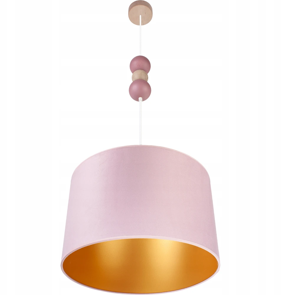 Hellux Lampa wisząca abażur kula pudrowy róż fi30cm