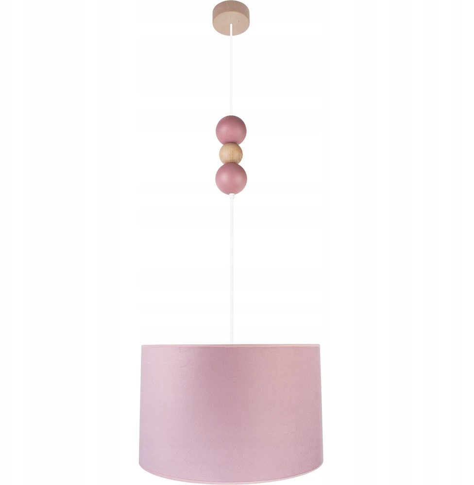 Hellux Lampa wisząca abażur kula pudrowy róż fi30cm