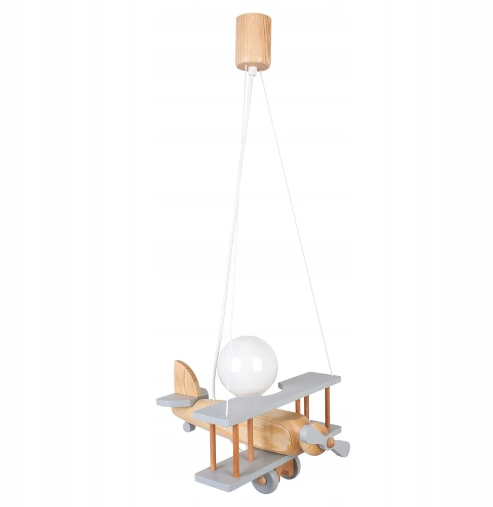 Hellux Lampa wisząca Samolot mały szaro-natūralus