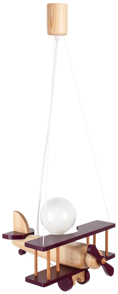 Hellux LAMPKA WISZACA Lėktuvas NATURALNO-Violetinis | ŻYRANDOL DLA DZIECI LED