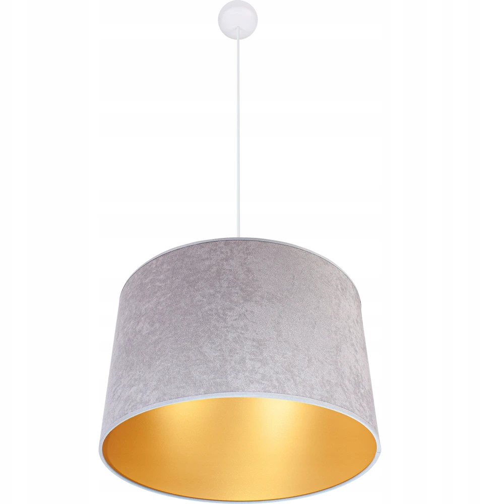Hellux Szara lampa wisząca do salonu sufitowa abażur fi40