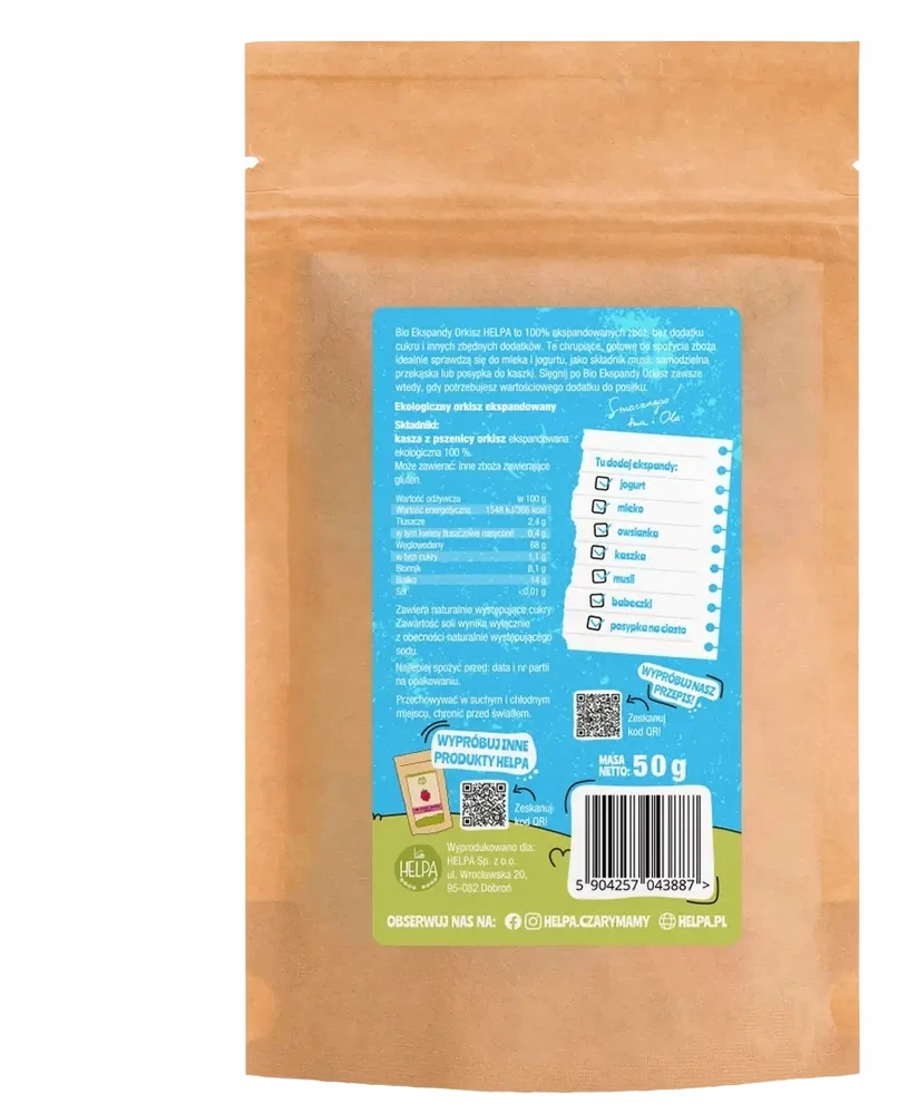 HELPA BIO SPELTA IŠSPLĖSTI 50g