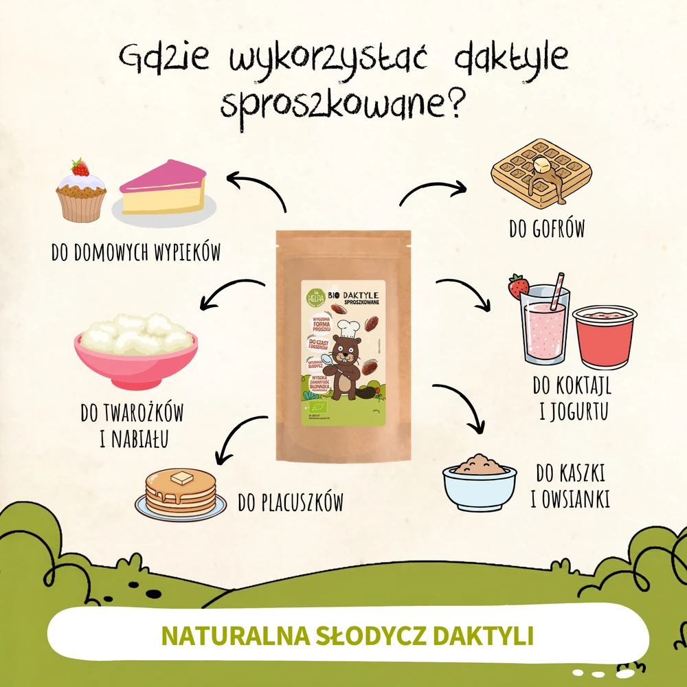 HELPA Organinės datulių pudros rinkinys - 3 vnt.