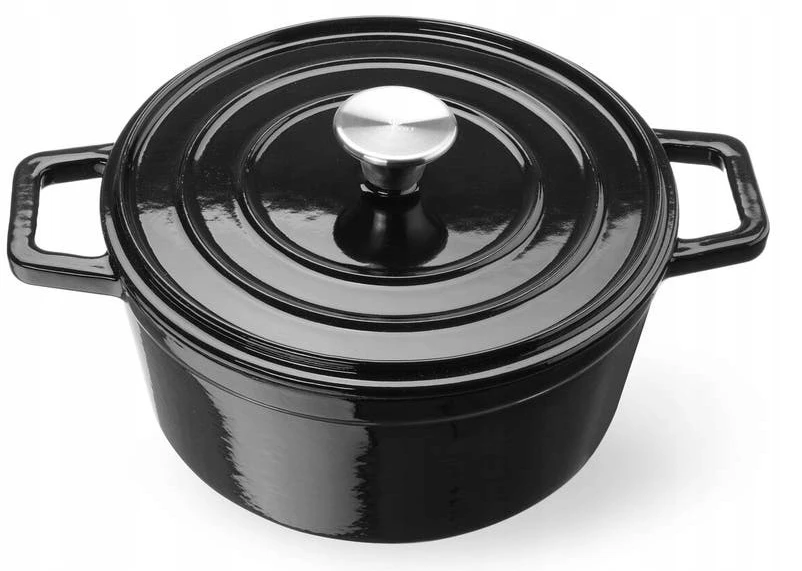Hendi emaliuotas ketaus puodas, apvalus, 3,7 l