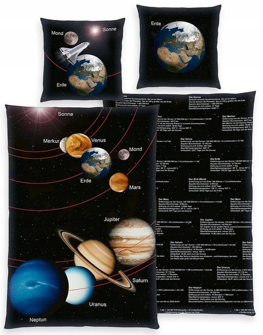 Herding 3d "kosmosas" patalynės komplektas 140x200 cm astronautams
