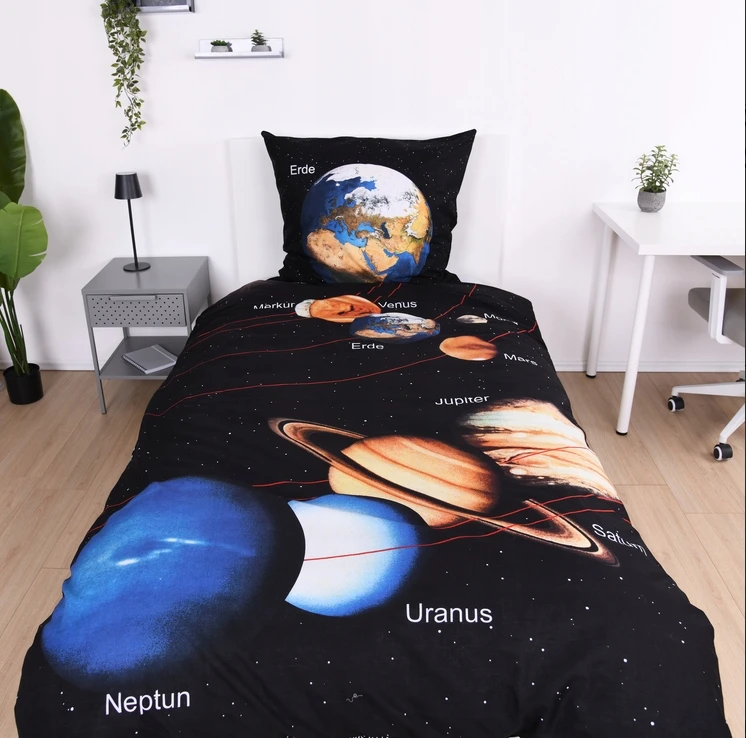 Herding 3d "kosmosas" patalynės komplektas 140x200 cm astronautams
