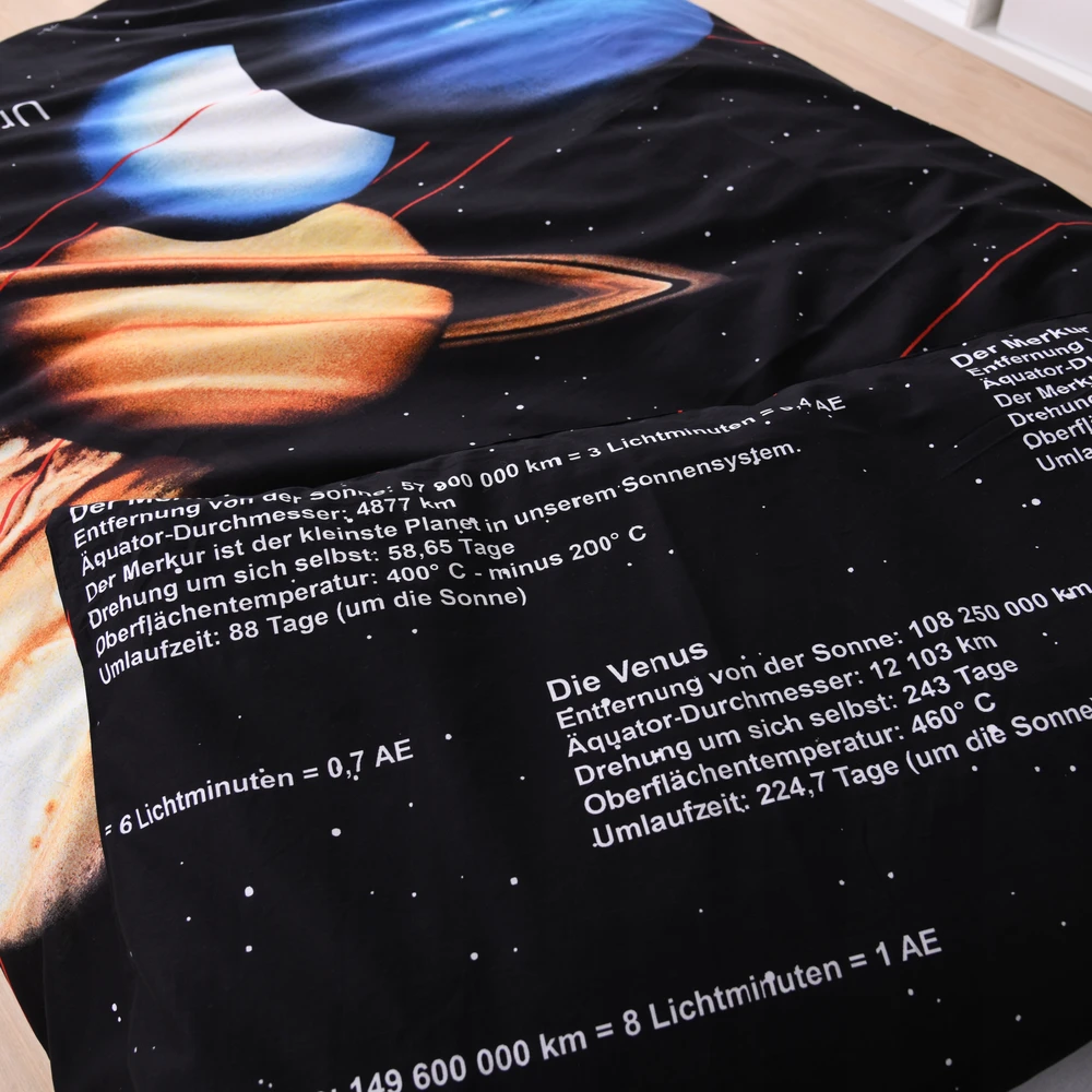 Herding 3d "kosmosas" patalynės komplektas 140x200 cm astronautams