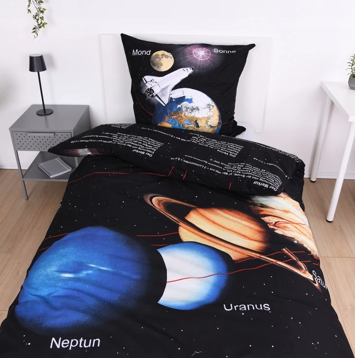 Herding 3d "kosmosas" patalynės komplektas 140x200 cm astronautams