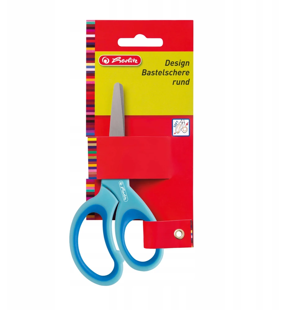 Herlitz ERGONOMIKOS popierinės žirklės 13 cm saugios žirklės biurui ir mokyklai
