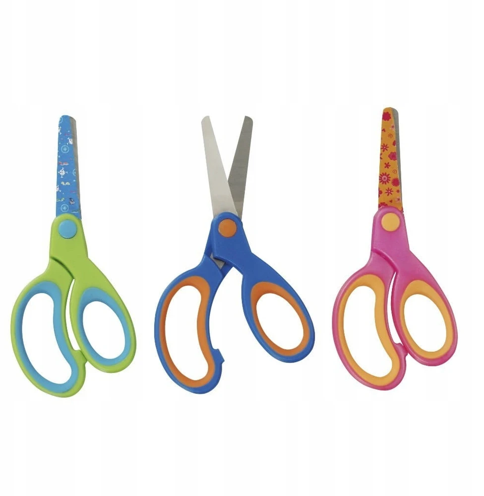 Herlitz ERGONOMIKOS popierinės žirklės 13 cm saugios žirklės biurui ir mokyklai